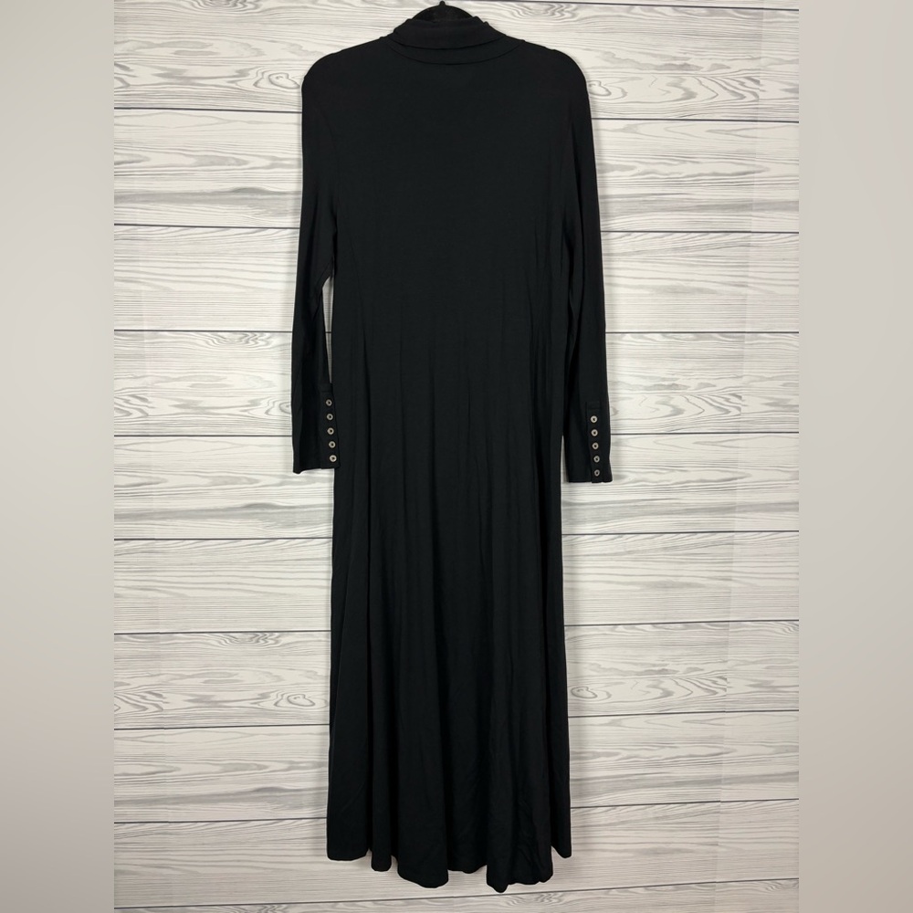 Soft Surroundings Black Jackie Knit Midi Dress Size Large Modal Blend - Picture 6 of 8